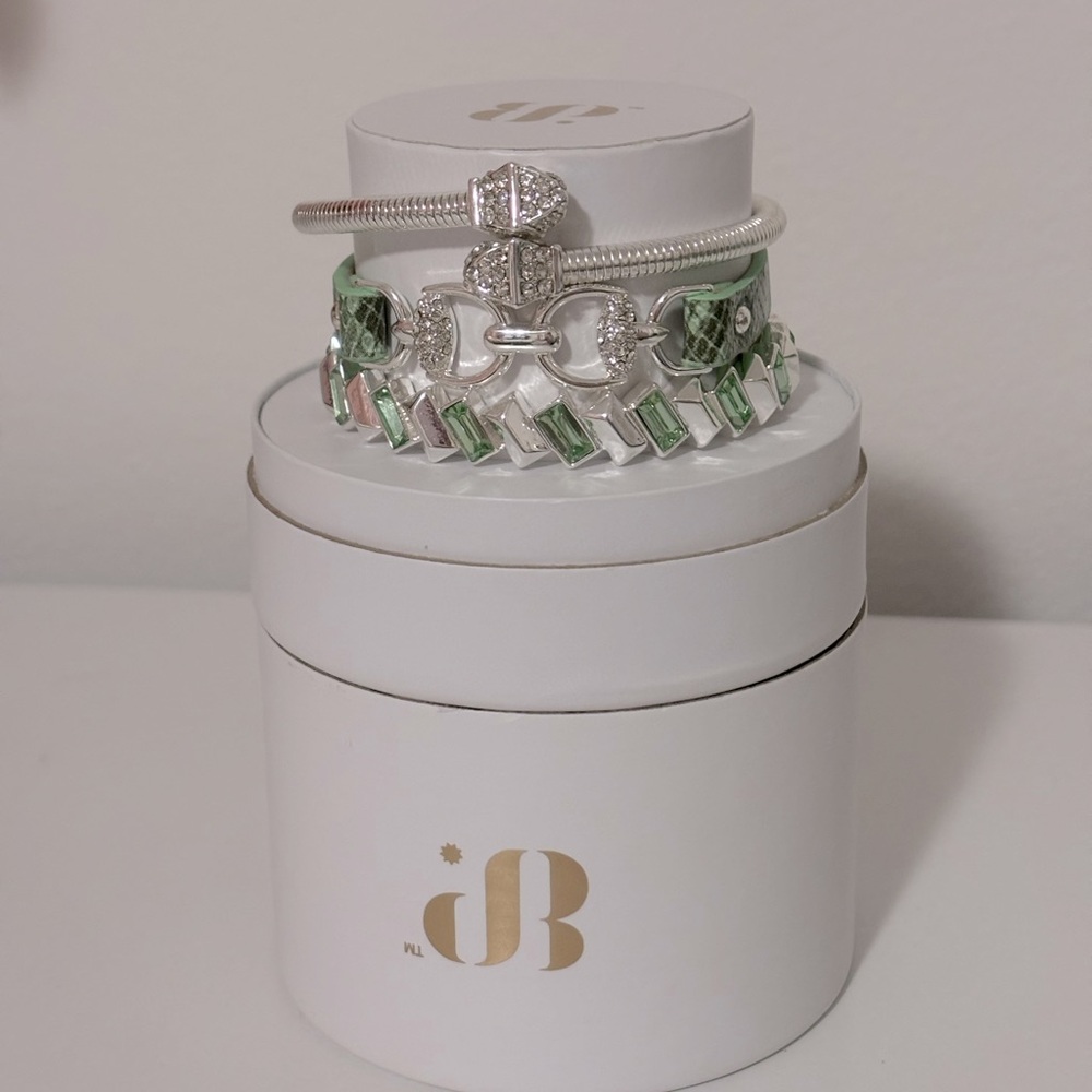 BOMB PARTY SUMMER STACK 2025 | SHE’S GREEN WITH ENVY | 3 STACK BRACELET SILVER